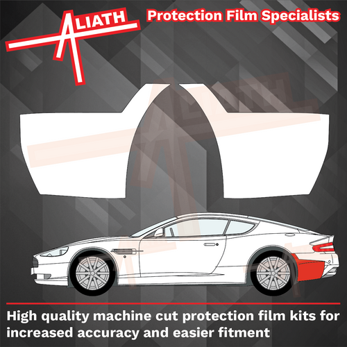 Aston Martin DB9 2004-2012, Rear Bumper Arches CLEAR Paint Protection